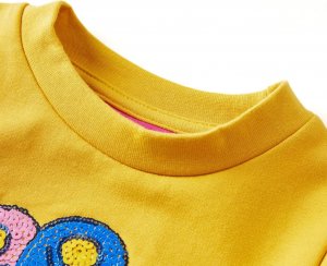 vidaXL Bluza dziecięca, ciemna ochra, 92 3