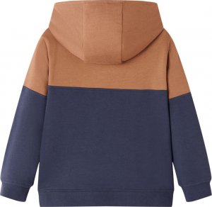 vidaXL Bluza dziecięca z kapturem i krótkim zamkiem, antracyt i koniak, 104 2