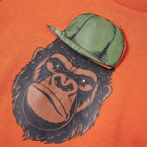 vidaXL Bluza dziecięca, ciemnopomarańczowa, 128 4