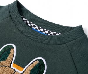 vidaXL Bluza dziecięca, ciemnozielona, 128 3