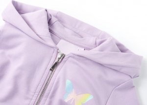 vidaXL Bluza dziecięca z kapturem, liliowa, 104 3