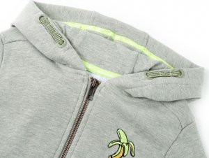 vidaXL Bluza dziecięca z kapturem i suwakiem, jasne khaki melanż, 92 3