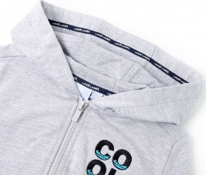 vidaXL Bluza dziecięca z kapturem i suwakiem, szara, 92 3