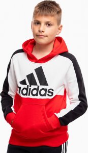 Adidas Bluza dla dzieci adidas Colorblock Fleece Hoodie czerwona HC5657 140cm 1