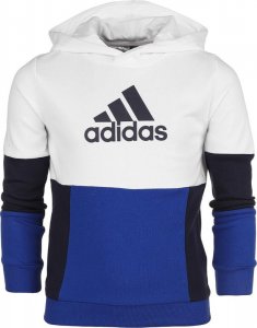 Adidas Bluza dla dzieci adidas Colourblock Hoodie biało-niebieska HG6826 128cm 1