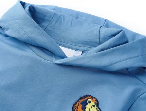 vidaXL Bluza dziecięca z kapturem, niebieski i pastelowy żółty, 92 3