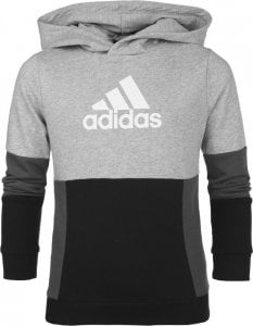 Adidas Bluza dla dzieci adidas Colourblock Hoodie szaro-czarna HN8563 140cm 1