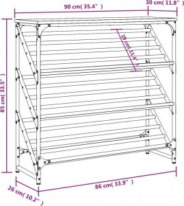vidaXL Stojak na buty czarny 90x30x85 cm Lumarko 2