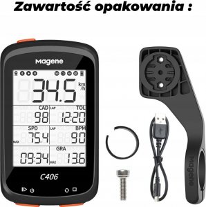 Magene Licznik rowerowy Magene C406 czarny z uchwytem 17