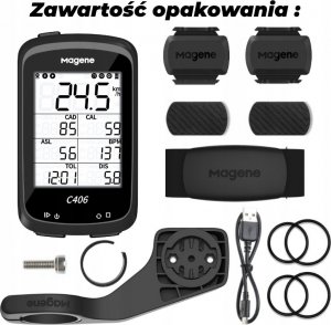 Magene Licznik rowerowy Magene C406 czarny z uchwytem 25