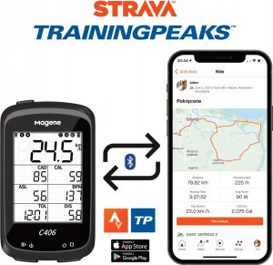 Magene Licznik rowerowy Magene C406 czarny z uchwytem 36