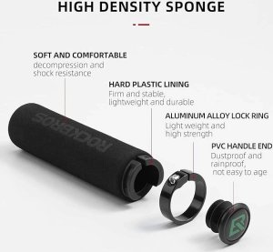 RockBros Uchwyty rowerowe Rockbros BT1001BKBK z gąbki na kierownicę - czarne 3