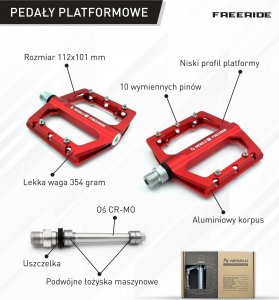 Nexelo Pedały platforma NEXELO SUPREME FREERIDE, łożyska maszynowe, wymienne piny Wybierz kolor: Pomarańczowy 2
