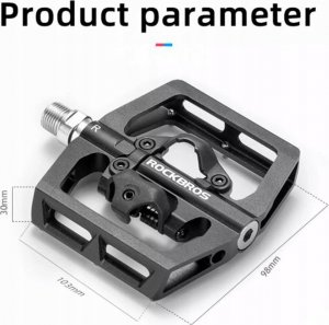 RockBros Zestaw pedałów rowerowych MTB z zatrzaskami SPD Shimano - czarne ROCKBROS 6
