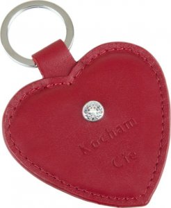 Breloczek Stefania Skórzany brelok serce "kocham cię" z kryształem Swarovskiego 2