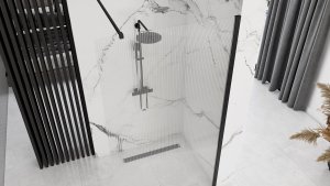 Rea Ścianka prysznicowa Rea Aero Intimo Czarny Mat 90 4