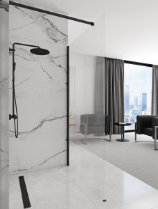 Rea Ścianka prysznicowa Rea Aero Intimo Czarny Mat 90 5