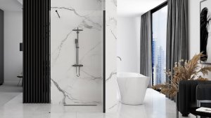 Rea Ścianka prysznicowa Rea Aero Intimo Czarny Mat 90 6