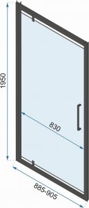 Rea Kabina Prysznicowa Przyścienna Rea Rapid Swing Chrom 6