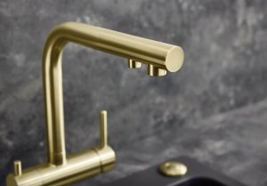 Bateria kuchenna Blanco Bateria FONTAS-S II Satin GOLD z wyciąganą wylewką 5