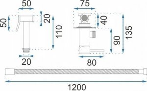 Bateria bidetowa Rea Bateria Bidetowa REA Lungo  Loop złota Szczotkowana 7