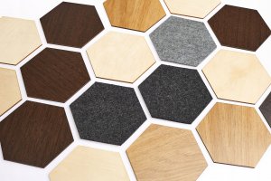 Techrebal PENELE DEKORACYJNE LAMELE ŚCIENNE HEKSAGON FILCOWE 2