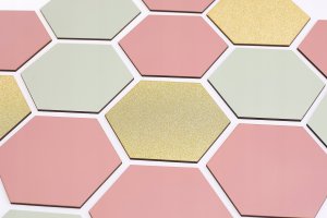 Techrebal PENELE DEKORACYJNE LAMELE ŚCIENNE HEKSAGON FILCOWE 3