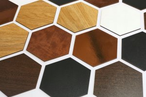 Techrebal PENELE DEKORACYJNE LAMELE ŚCIENNE HEKSAGON FILCOWE 4