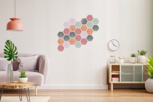 Techrebal PENELE DEKORACYJNE LAMELE ŚCIENNE HEKSAGON FILCOWE 8