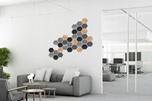 Techrebal PENELE DEKORACYJNE LAMELE ŚCIENNE HEKSAGON FILCOWE 10