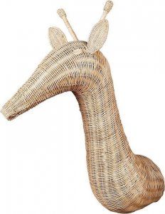 Beliani Rattanowa dekoracja ścienna żyrafa jasna BANANEC 3