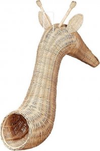 Beliani Rattanowa dekoracja ścienna żyrafa jasna BANANEC 4