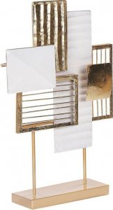 Beliani Dekoracyjna rzeźba metalowa złoto-biała BORON 3