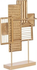 Beliani Dekoracyjna rzeźba metalowa złoto-biała BORON 4