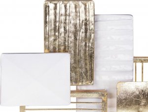 Beliani Dekoracyjna rzeźba metalowa złoto-biała BORON 5