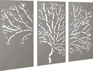 vidaXL Ogrodowa dekoracja ścienna, 3 cz., 105x55 cm, stal kortenowska 3
