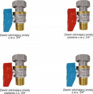 Samee Samee uniwersalny zestaw zaworów prostych do kotłów gazowych jednofunkcyjnych (4 szt. zawory 3/4") ZBP-KIT-88-U 2