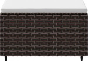 vidaXL vidaXL Podnóżki ogrodowe z poduszkami, 2 szt., brązowe, polirattan 4