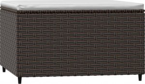 vidaXL vidaXL Podnóżki ogrodowe z poduszkami, 2 szt., brązowe, polirattan 6