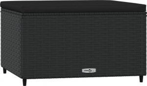 vidaXL vidaXL Podnóżki ogrodowe z poduszkami, 2 szt., czarne, polirattan 3