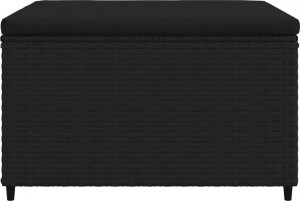 vidaXL vidaXL Podnóżki ogrodowe z poduszkami, 2 szt., czarne, polirattan 5