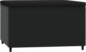 vidaXL vidaXL Podnóżki ogrodowe z poduszkami, 2 szt., czarne, polirattan 6