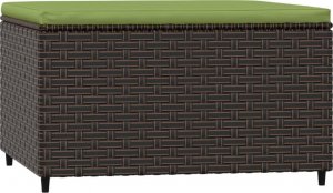 vidaXL vidaXL Podnóżki ogrodowe z poduszkami, 2 szt., brązowe, polirattan 3