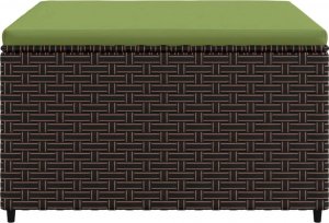 vidaXL vidaXL Podnóżki ogrodowe z poduszkami, 2 szt., brązowe, polirattan 4