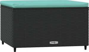 vidaXL vidaXL Podnóżki ogrodowe z poduszkami, 2 szt., czarne, polirattan 3