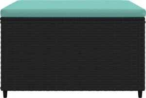 vidaXL vidaXL Podnóżki ogrodowe z poduszkami, 2 szt., czarne, polirattan 4