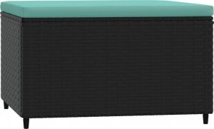 vidaXL vidaXL Podnóżki ogrodowe z poduszkami, 2 szt., czarne, polirattan 5