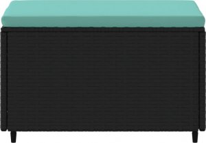 vidaXL vidaXL Podnóżki ogrodowe z poduszkami, 2 szt., czarne, polirattan 6