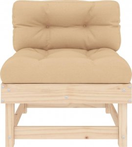 vidaXL vidaXL Siedziska środkowe z poduszkami, 2 szt., lite drewno sosnowe 5