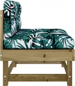 vidaXL Siedzisko środkowe z poduszkami, impregnowane drewno sosnowe 4